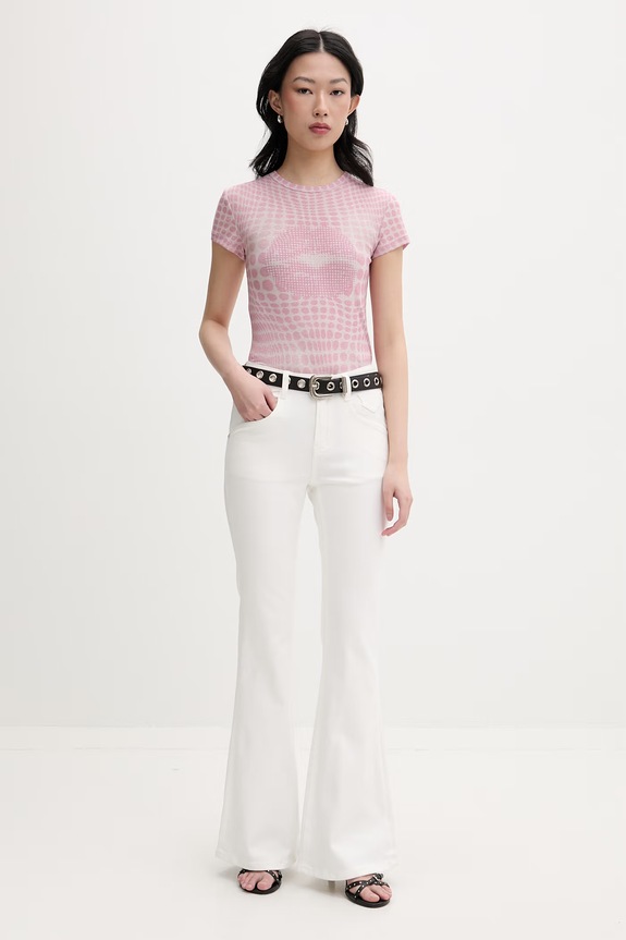 Miss Sixty Jeansy flare damskie 6M1JJ2430F biały SS26