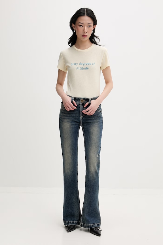 Miss Sixty jeansy flare damskie 6M1JJ4630A granatowy SS26
