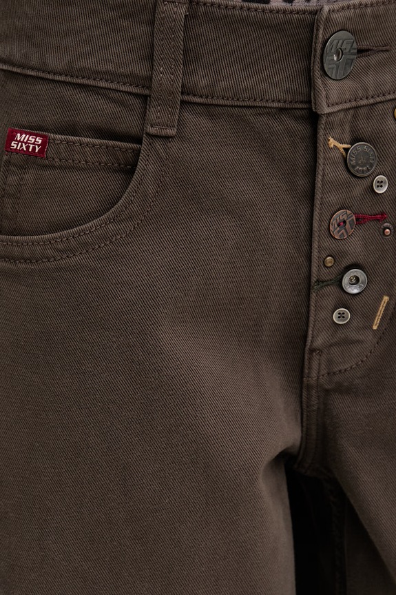 Miss Sixty jeansy relaxed fit damskie 6M1JJ47400 brązowy