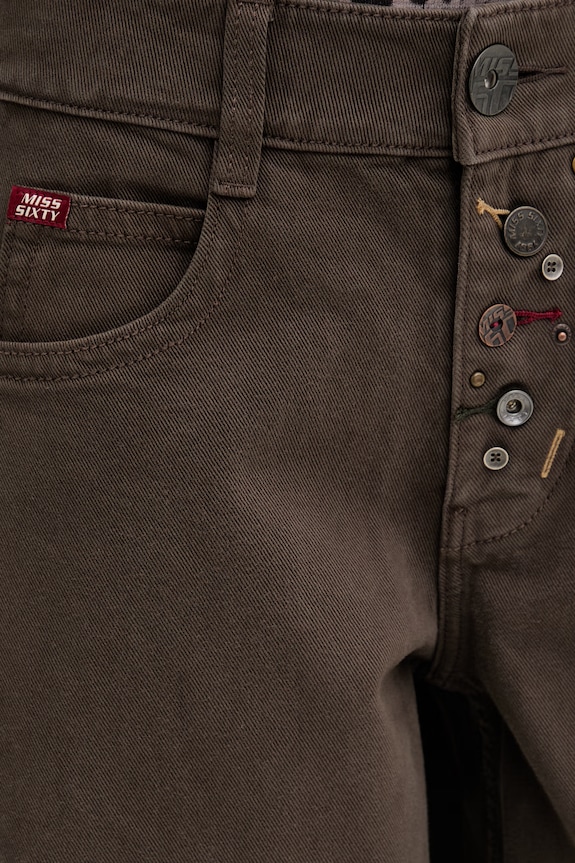 Miss Sixty jeansy relaxed fit damskie 6M1JJ47400 brązowy
