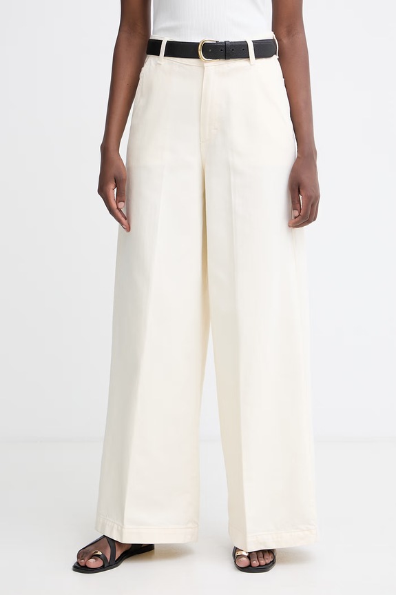 BOSS blugi wide leg pentru femei CENTRAL 4.0 bej 50560975