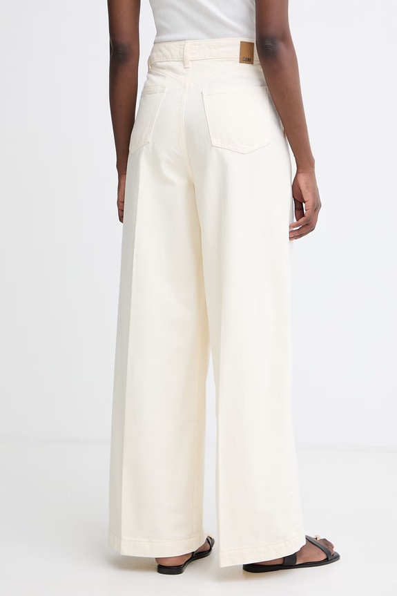 BOSS blugi wide leg pentru femei CENTRAL 4.0 50560975 bej SS26