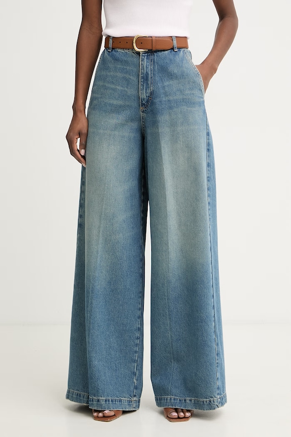 BOSS blugi wide leg pentru femei CENTRAL 4.0 albastru 50562202
