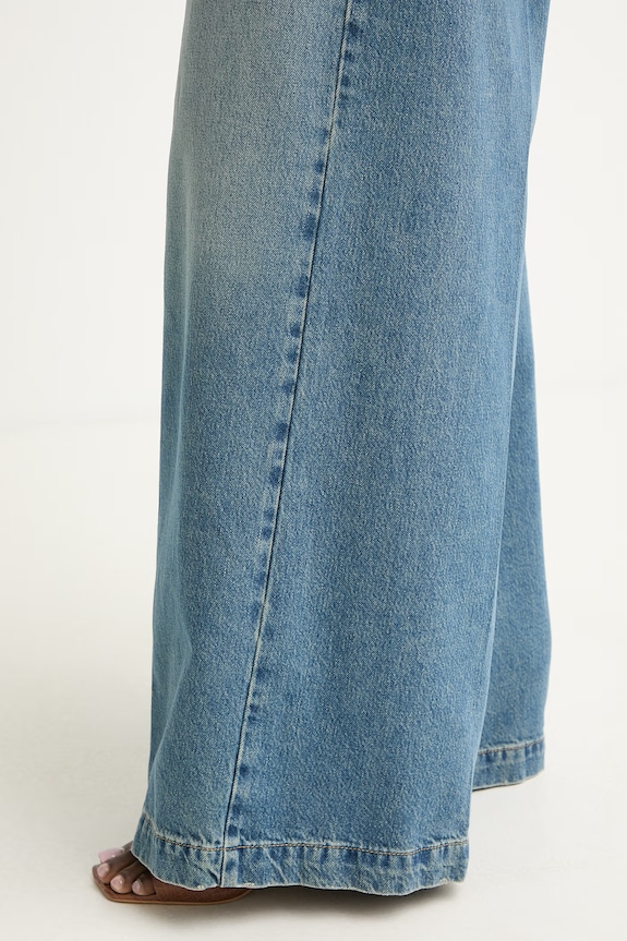 BOSS blugi wide leg pentru femei CENTRAL 4.0 50562202 albastru