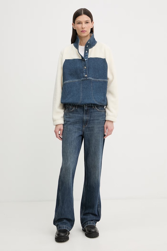 rag & bone blugi wide leg pentru femei Logan RJ7025H1RIN albastru SS26