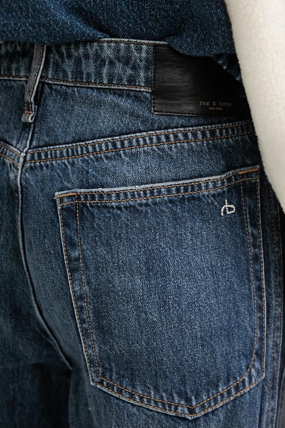 rag & bone blugi wide leg pentru femei Logan RJ7025H1RIN albastru
