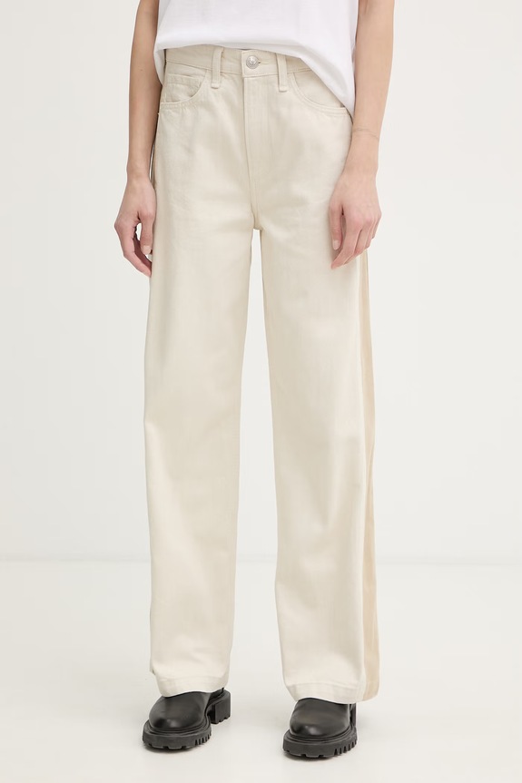 rag & bone blugi wide leg pentru femei Logan bej RJ7025H1RST