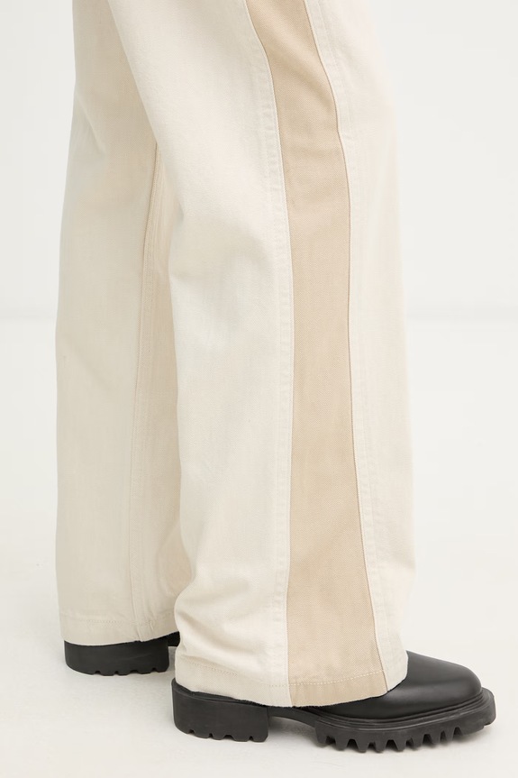 rag & bone blugi wide leg pentru femei Logan RJ7025H1RST bej