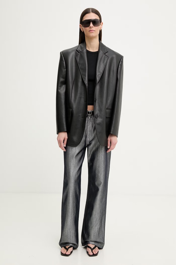 rag & bone blugi wide leg pentru femei Logan RJ2525H1RLU bleumarin SS26