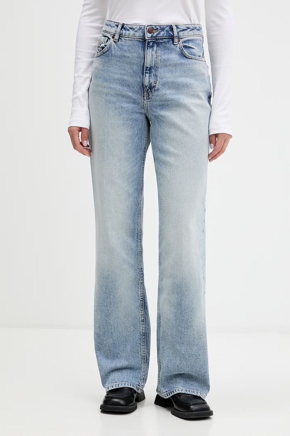 HUGO jeansy wide leg damskie 937_14 niebieski 50560035