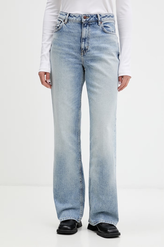 HUGO jeansy wide leg damskie 937_14 niebieski 50560035