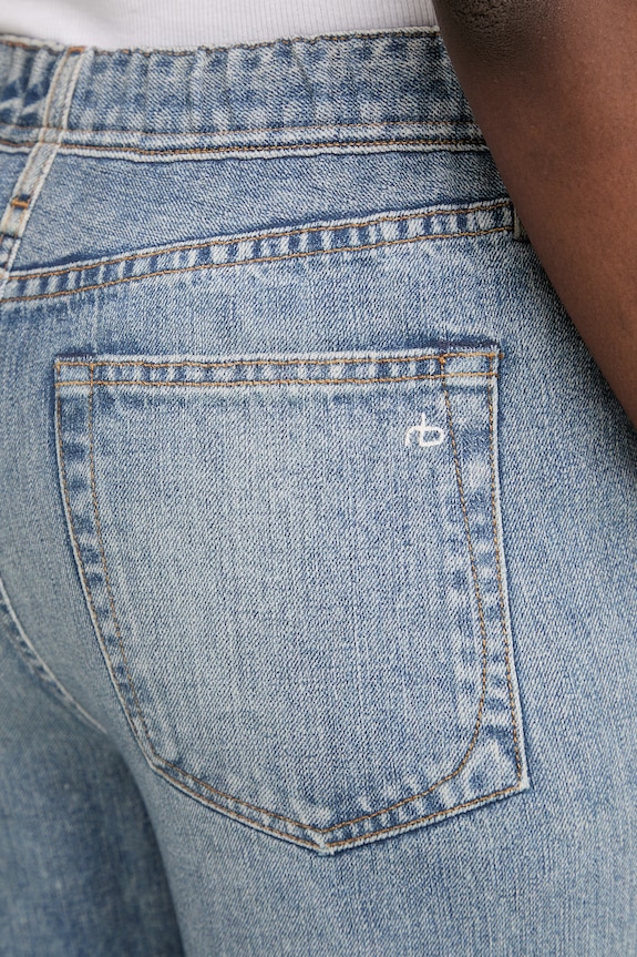Rag & Bone pantaloni de bumbac albastru RC1325F7MTE