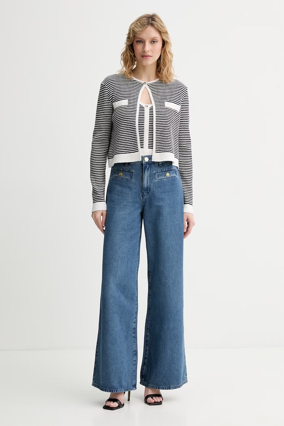 Karl Lagerfeld kavbojke s širokimi hlačnicami ženske B2W10038 modra SS26