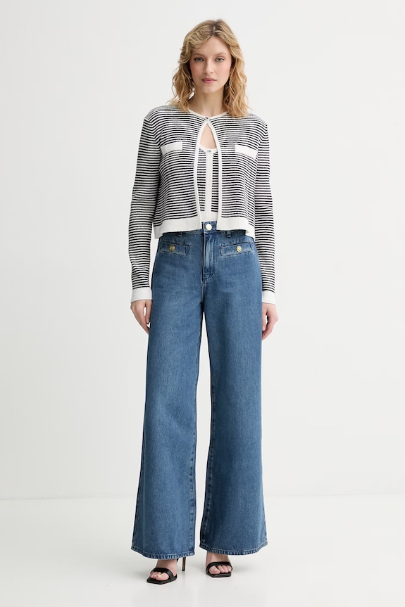 Karl Lagerfeld kavbojke s širokimi hlačnicami ženske B2W10038 modra SS26