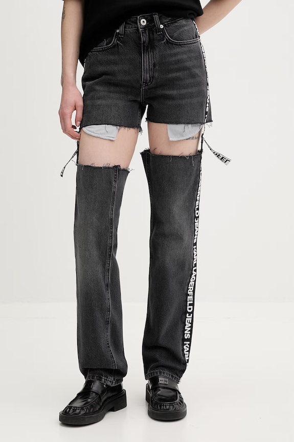 Karl Lagerfeld Jeans jeansy straight damskie szary B2W10083