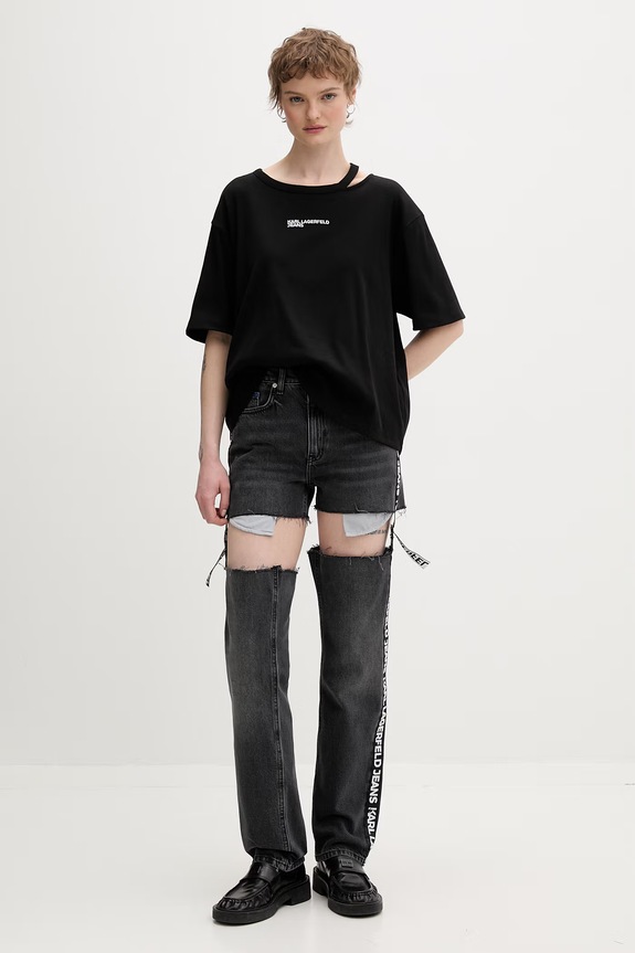 Karl Lagerfeld Jeans jeansy straight damskie B2W10083 szary SS26