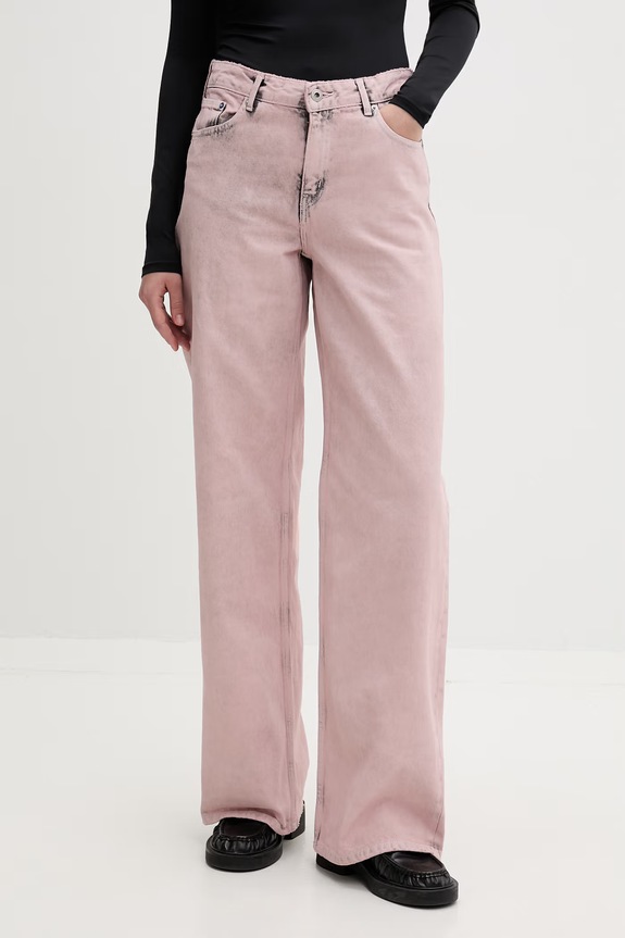 Karl Lagerfeld Jeans jeansy relaxed fit damskie różowy B2W10133