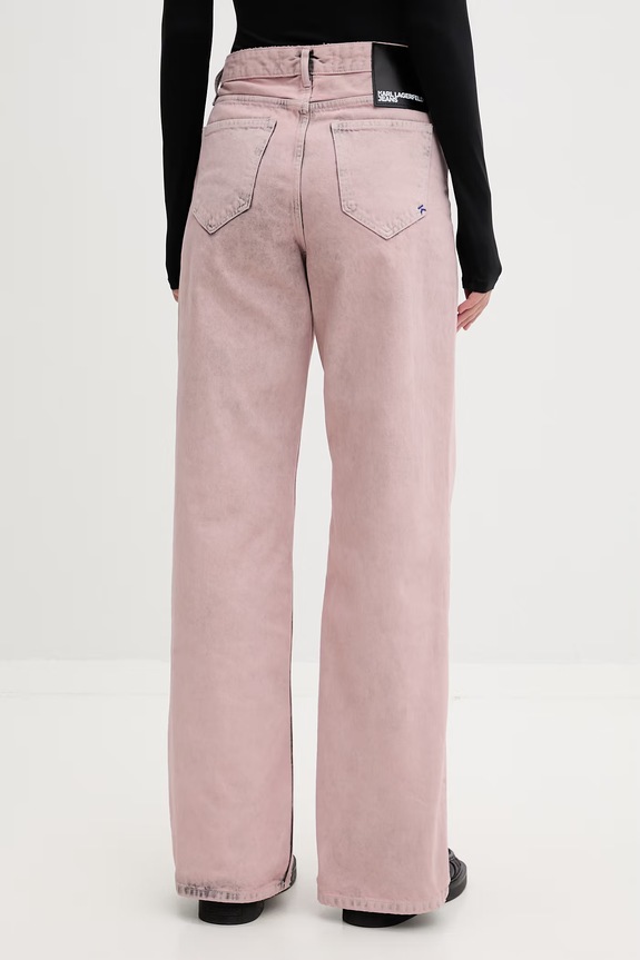 Odzież Karl Lagerfeld Jeans jeansy relaxed fit damskie B2W10133 różowy