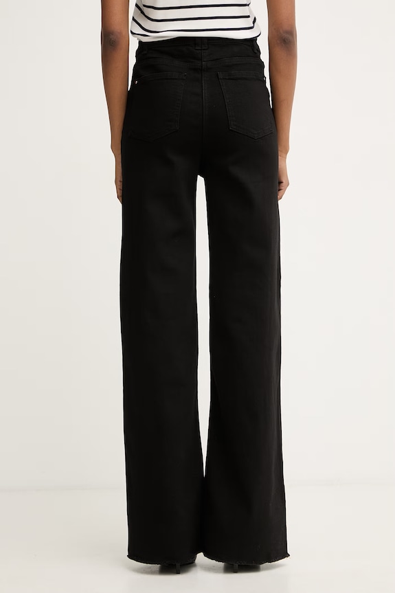 Odzież Morgan jeansy wide leg damskie PIUMI czarny