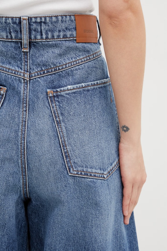 Sportmax Spdangri jeansy relaxed fit damskie granatowy 2612181055600