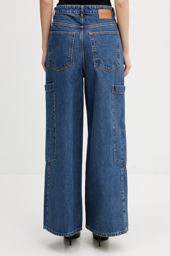 Odzież GANNI jeansy relaxed fit damskie A1100180 niebieski