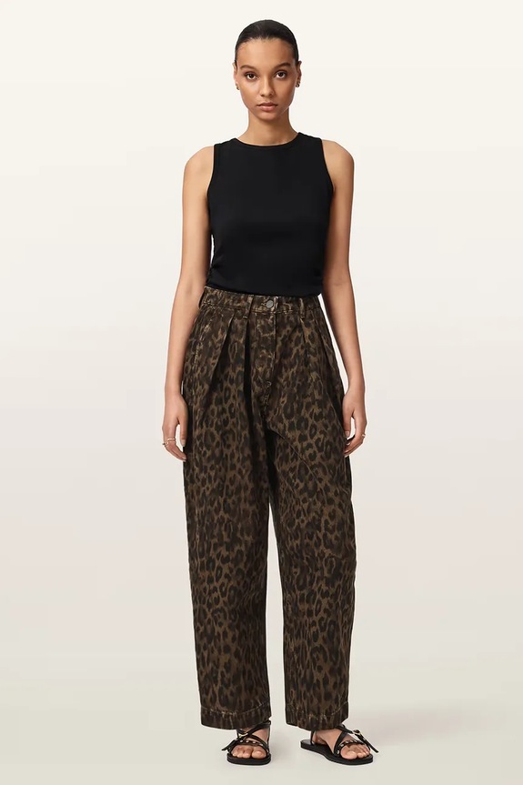 AllSaints blugi barrel pentru femei W081EE maro SS26