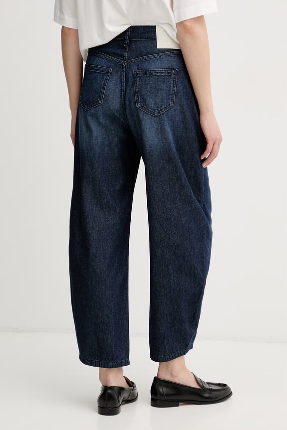 Ρούχα Sisley παντελόνια γυναικεία βαμβακερά 46PQLE05C σκούρο μπλε