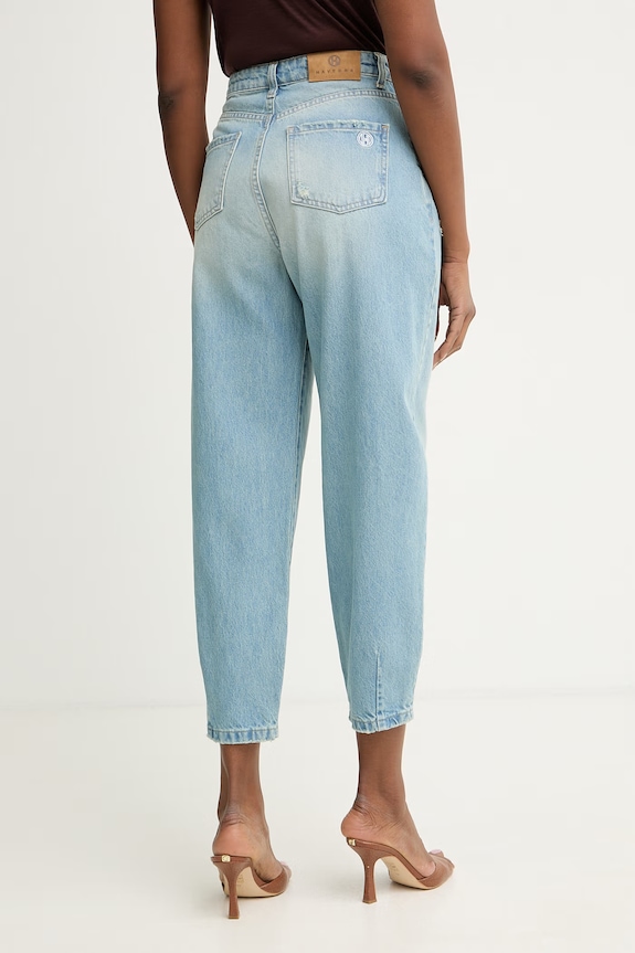 Odzież Haveone jeansy relaxed fit damskie PFA.Q088 niebieski