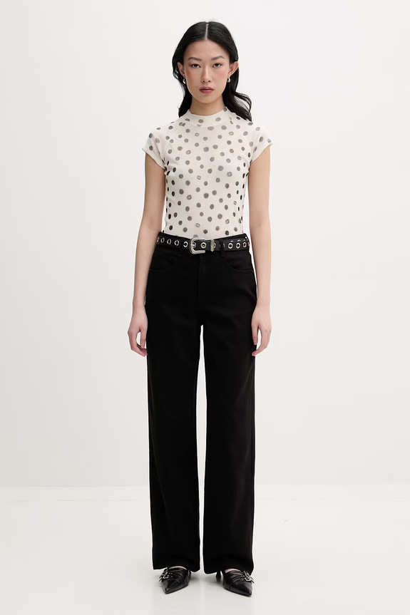 Miss Sixty jeansy straight damskie 6M1JJ2521I czarny SS26