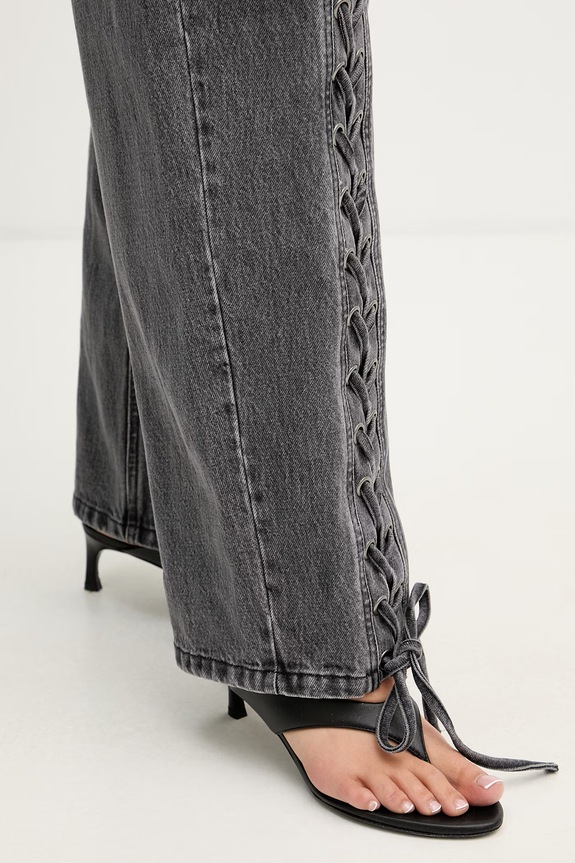 Rotate jeansy relaxed fit damskie szary 115069100