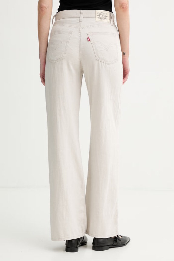Îmbrăcăminte Levi's blugi wide leg pentru femei RIBCAGE WIDE LEG H223 A6081.0082 bej