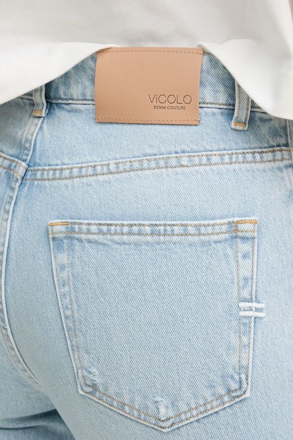 ViCOLO jeansy straight damskie niebieski DAB5055