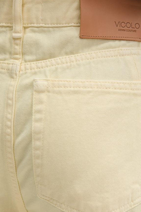 ViCOLO jeansy relaxed fit damskie żółty DAB5150