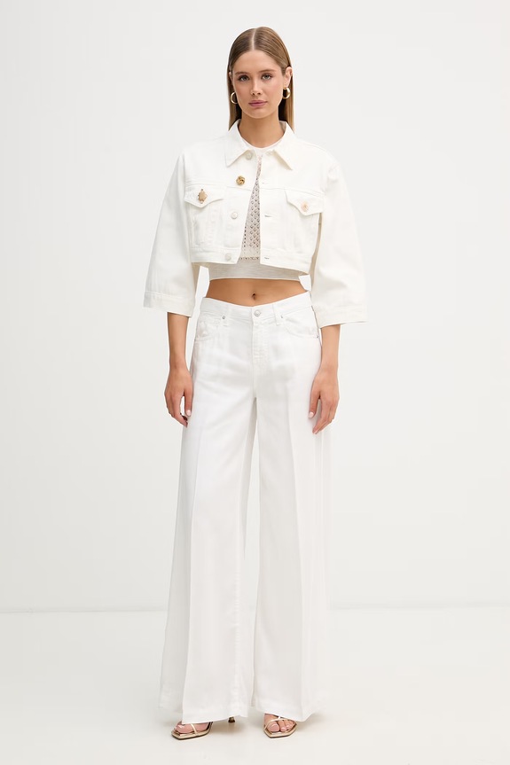 ViCOLO széles szárú női farmer DAB5151 fehér SS26