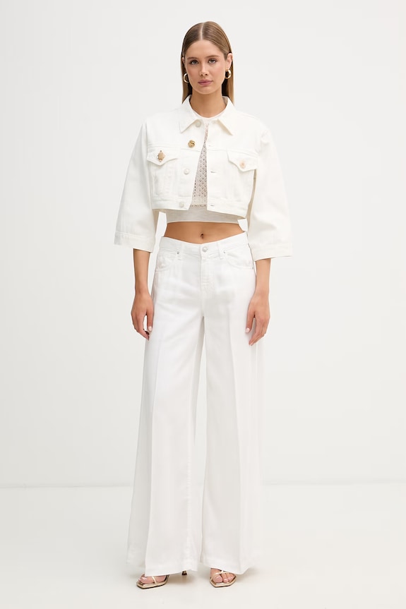 ViCOLO jeansy wide leg damskie DAB5151 biały SS26