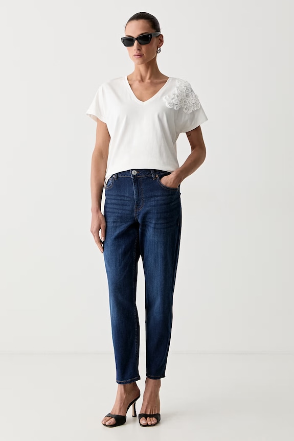 Fracomina jeansy mom fit damskie VERA FP25WVD005D46002 granatowy SS26