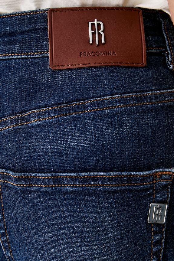 Fracomina jeansy mom fit damskie VERA granatowy FP25WVD005D46002