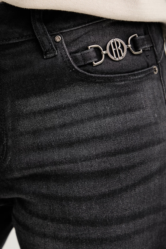 Fracomina bootcut kavbojke ženske BELLA črna FP25WV8020D46404