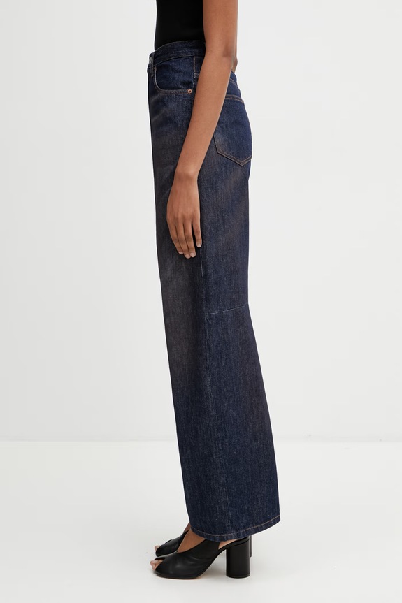 MM6 Maison Margiela blugi relaxed fit pentru femei S62LB0218.M30055 bleumarin SS26
