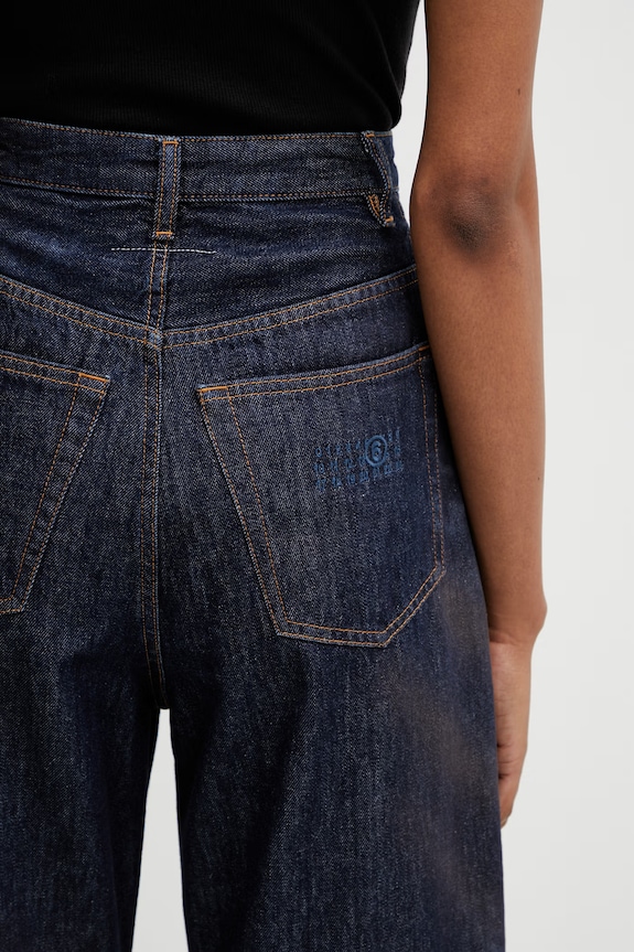 MM6 Maison Margiela ženske kavbojke relaxed kroja mornarsko modra S62LB0218.M30055