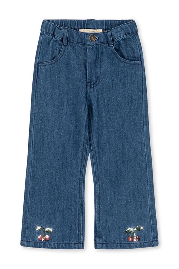 Konges Sløjd jeans per bambini ELBA FLARE JEANS GOTS applique blu navy KS104394.PreSpring