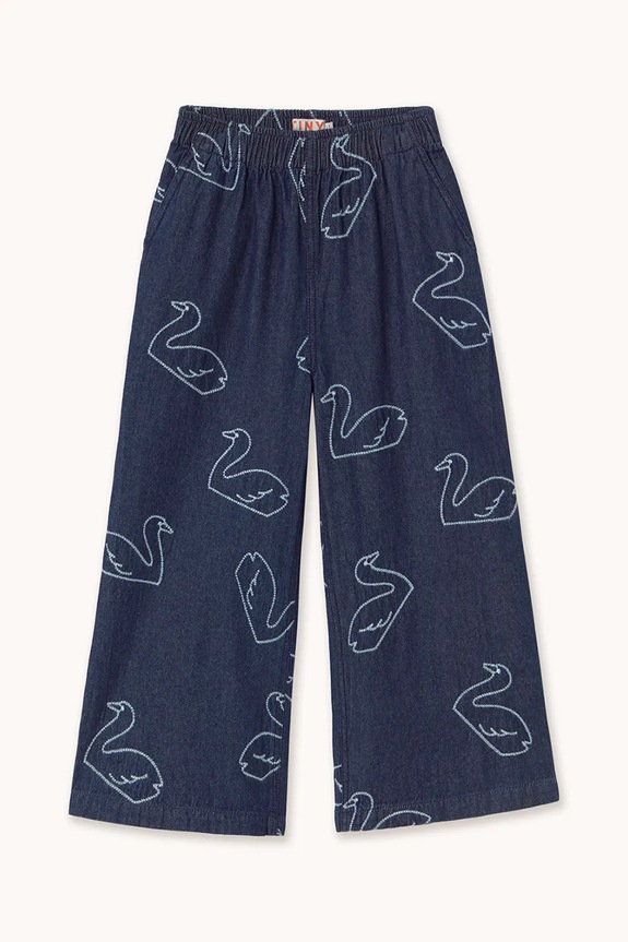 Παιδικά τζιν Tinycottons BIG SWANS DENIM PANT SS26.329 μπλε SS26