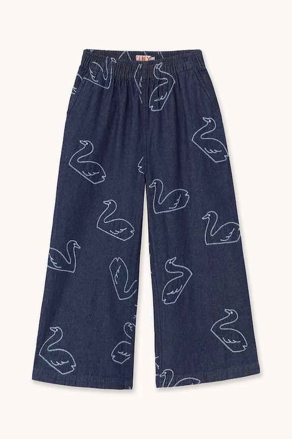 Παιδικά τζιν Tinycottons BIG SWANS DENIM PANT SS26.329 μπλε SS26