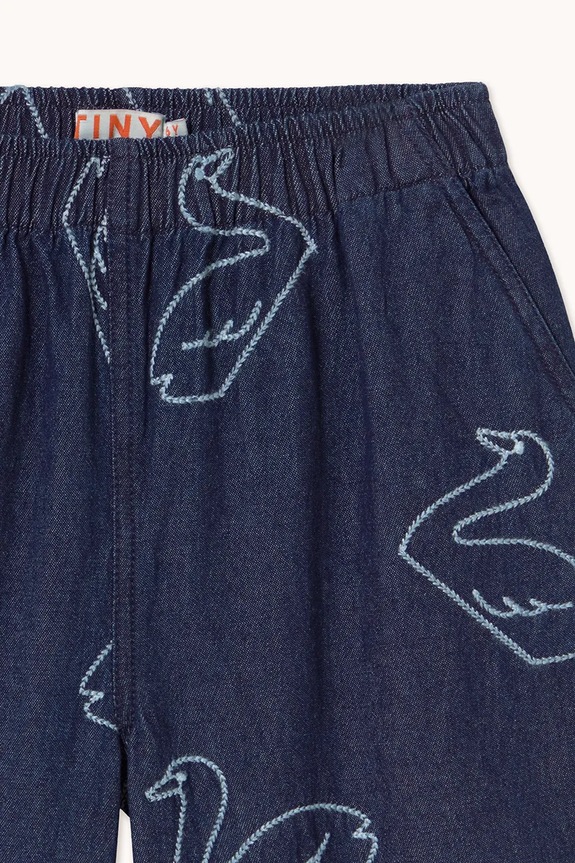 Παιδικά τζιν Tinycottons BIG SWANS DENIM PANT μπλε SS26.329