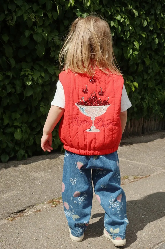 Konges Sløjd jeansy dziecięce MAGOT FRILL PANTS GOTS Planet friendly granatowy KS104970.PPY2