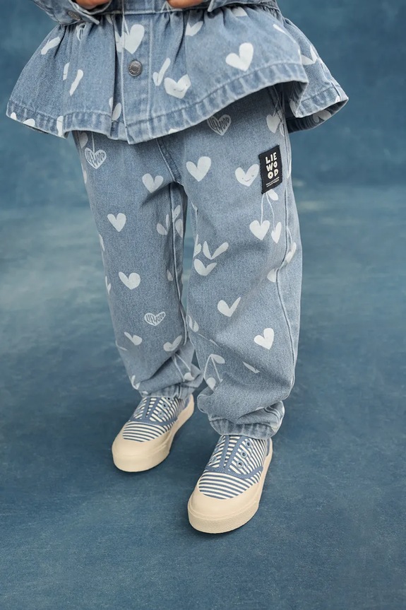 Otroške kavbojke Liewood Borris Printed Denim Pants Z možnostjo regulacije modra LW20639.PPY2