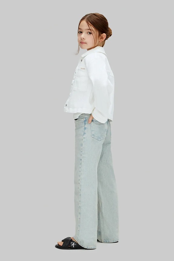 Calvin Klein Jeans jeansy wide leg dziecięce niebieski LVCKSJC02G.128.176.PPY2