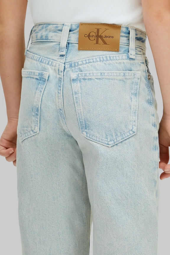 Calvin Klein Jeans jeansy wide leg dziecięce LVCKSJC02G.128.176.PPY2 niebieski