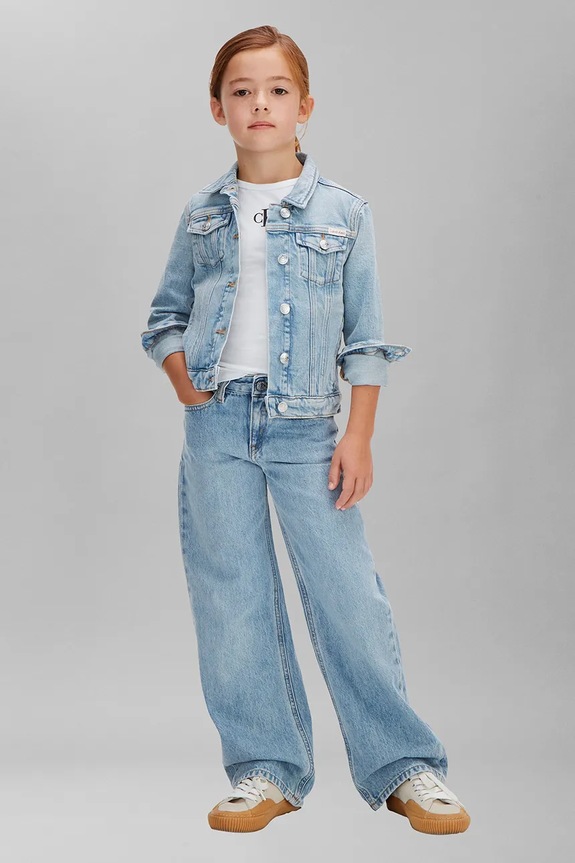 Dziewczynka Calvin Klein Jeans jeansy wide leg dziecięce LVCKSJC02G.128.176.PPY2 niebieski