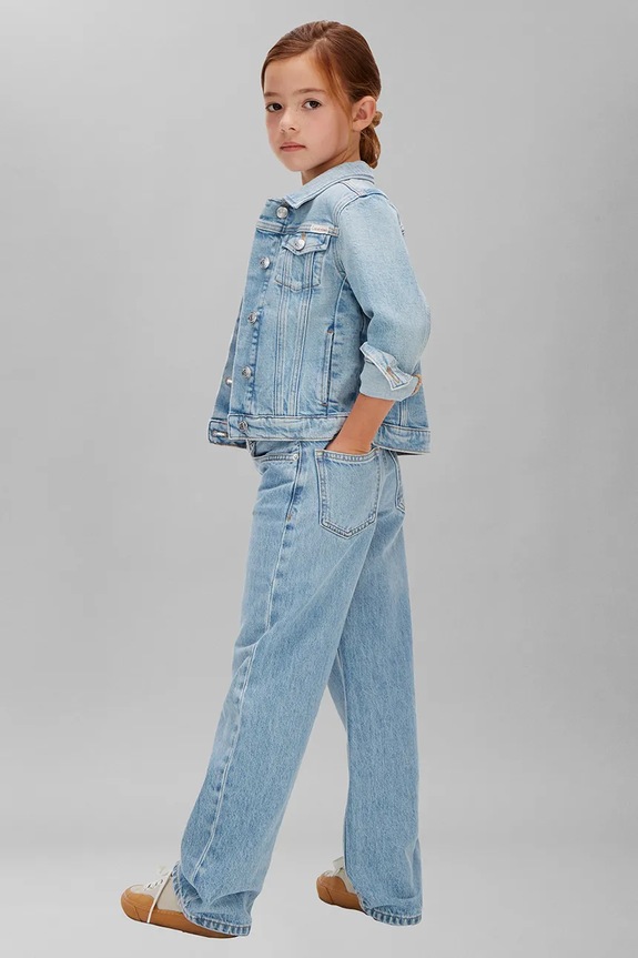 Calvin Klein Jeans jeansy wide leg dziecięce niebieski LVCKSJC02G.128.176.PPY2